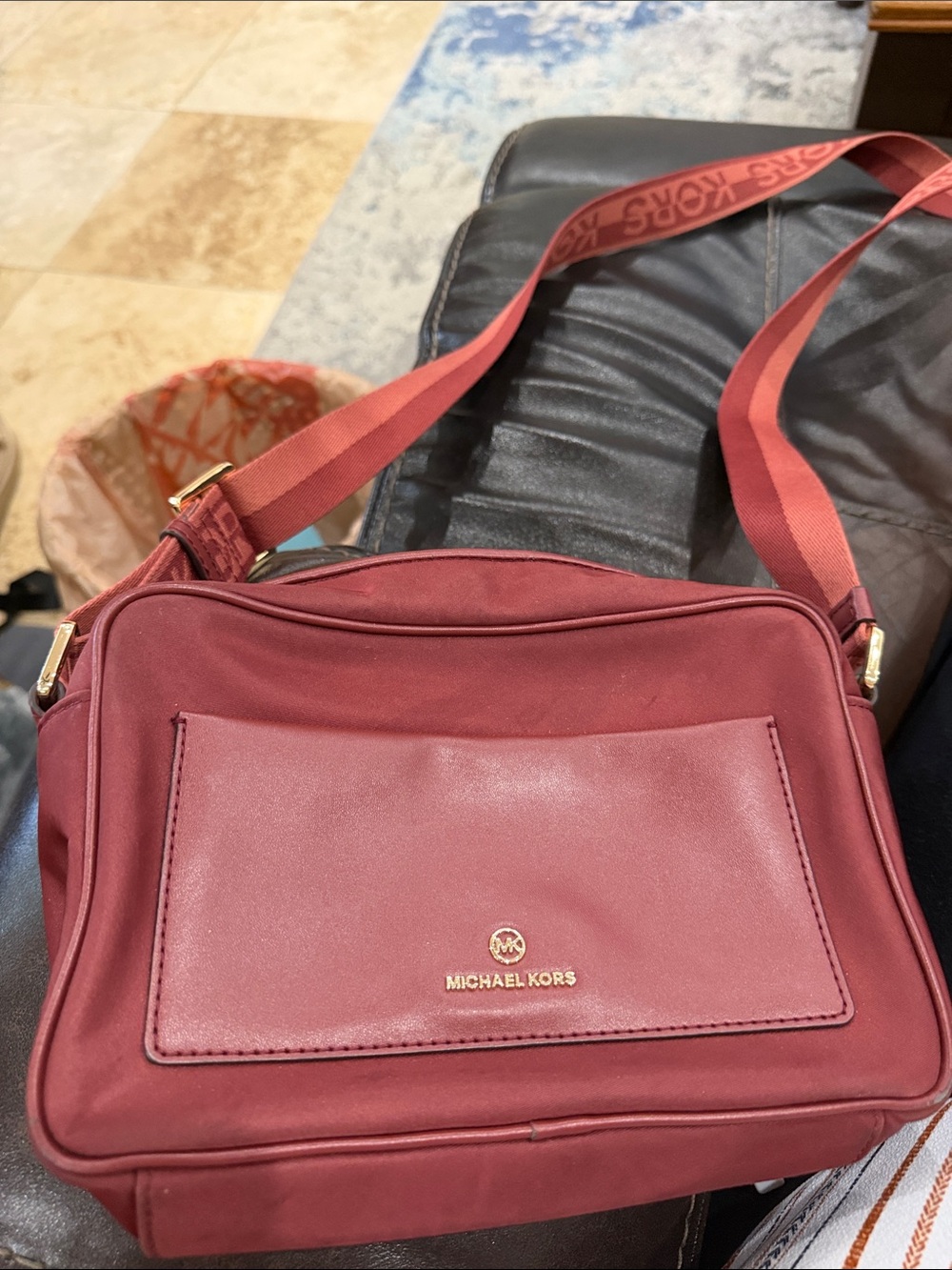 Michael Kors Wine Red Crossbody Bag